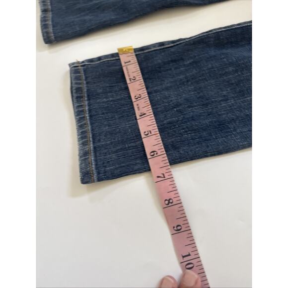 Pilcro Anthropologie Distressed Embroidered Patches Slim Boyfriend Jeans 27 BOHO - Picture 11 of 12